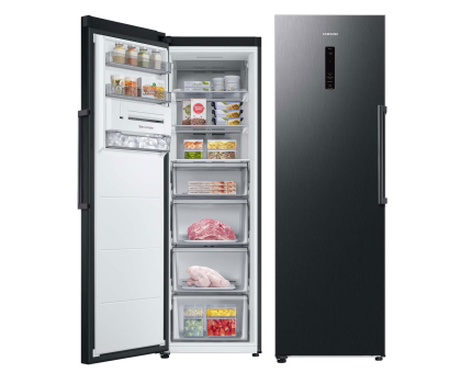 Zamrażarka szufladowa Zamrażarka Samsung RZ32C7CBEB1 EF Twin No Frost 186cm 36dB Grafitowa Stal Kostkarka SLIM AI 323L